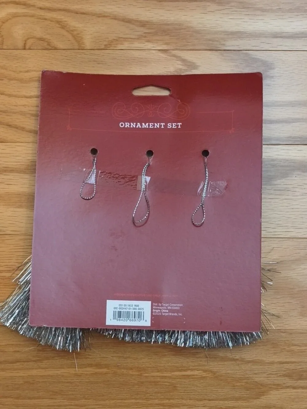 Wondershop Silver Tinsel Tassel Ornament Set of 3 NWT